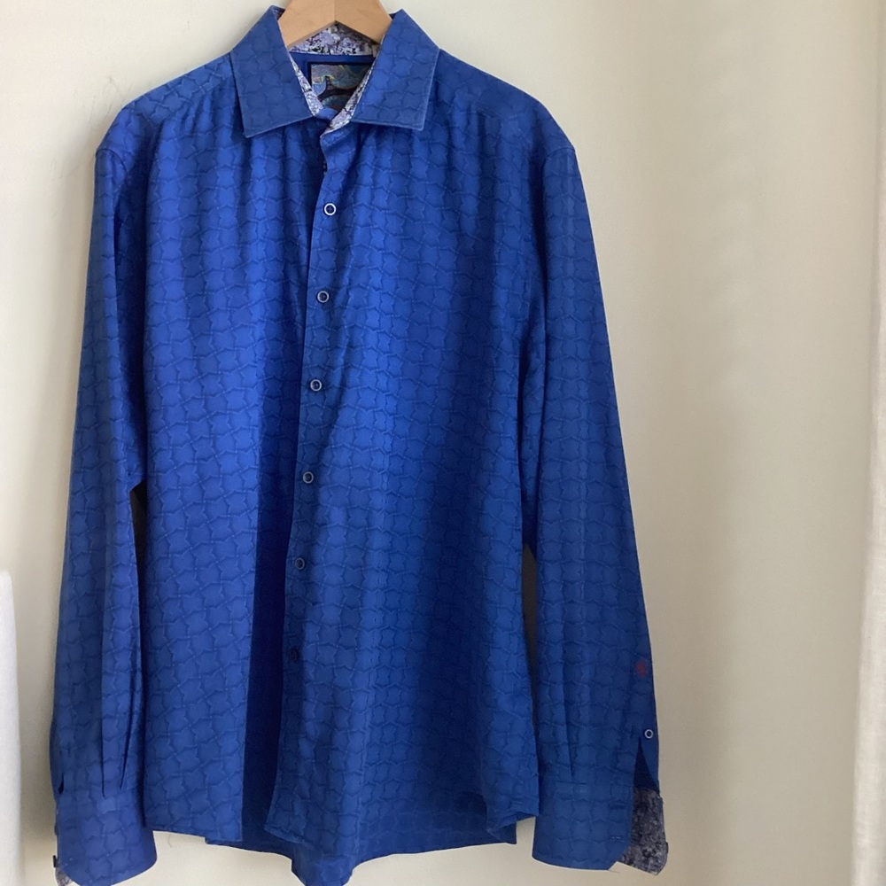 Blue Men's Long-Sleeve Dress Shirt